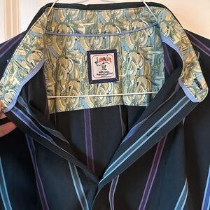 J. Garcia Black Shirt with Blue and Purple Stripes Xl